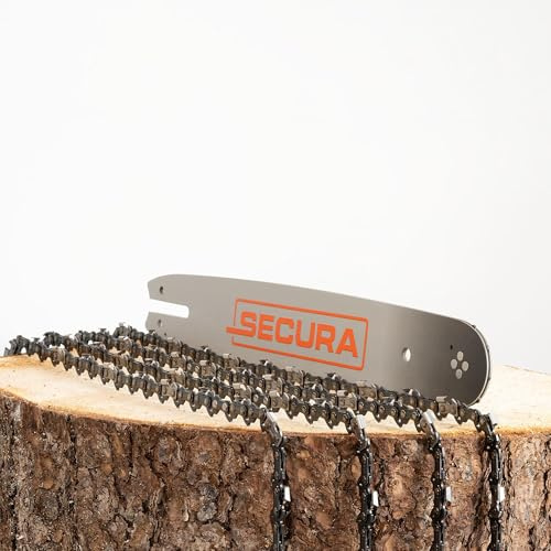SECURA 4x Chaîne de Scie + 1 Guide 35cm 3/8' 1,1 50, compatible avec Stihl MS170 180