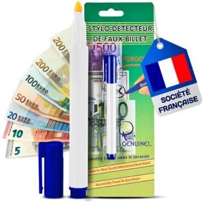 Stylo Faux Billet - Euros Dollars et Autres - Détecteur De Faux Billets en 2 Secondes - Société Française - Stylo Verificateur De Billet De Banque - Feutre faux billet transport facile