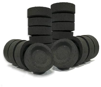 Samsara - Charbons naturels pour encens | Allumage Rapide | Combustion 50-60 Min | 160 unités, Noir, 33 mm, Charbon de Bois