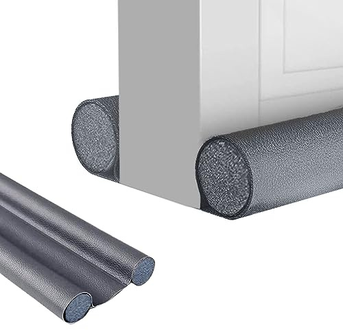 Boudin Isolant pour Porte. Boudin en Similicuir Réglable pour Portes et Fenêtres Entre 32 et 94 cm. Double Isolation Isolation Acoustique, Réduit Froid/Chaleur, Vent, Lumière, Poussière, Insectes.