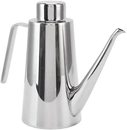 Bottiglia di Olio in Acciaio Inossidabile 850ml Contenitore per Dispenser di Salsa di Aceto di Olio D'oliva Bocca Lunga Teiera Bollitore per Condimento Filtraggio di Residui di Olio Può