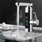 3000W Elektrische Wasserhahn, Lightakai - 360° Drehbarer Durchlauferhitzer Warmwasserhahn mit LED Temperaturanzeige für Küche, Bad (Silber)