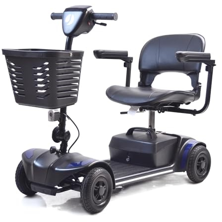 Journey Adventure Mobility Scooter – Lightweight Electric Motorized Travel Scooter for Adults & Seniors – Heavy Duty 300 Lb Weight Capacity – Blue