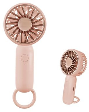 Jsdoin Mini-Handheld-Ventilator, leistungsstarker Desktop- mit Schnalle, leichter USB-Ventilator, geeignet f ür modische Frauen, Männer, Innen - und außenbereiche (Couleur rose)