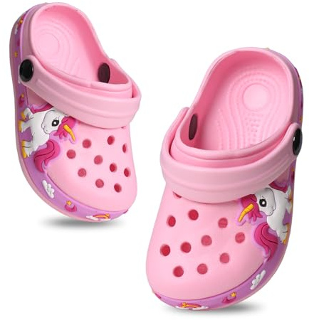 Mules et Sabots Enfants pour Garçons Filles,Clogs Sandales Plastique de Piscine de Plage,Eté Antidérapant Chaussures de Jardin (29 EU,PKU)