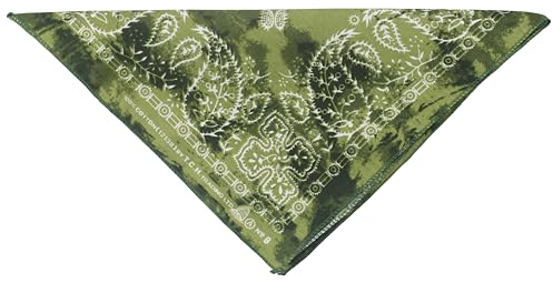fashionchimp Bandana aus 100% Baumwolle, Premium-Qualität, Nicki-Halstuch für Damen und Herren, 50x50cm (Batik-Moosgrün) BAN183