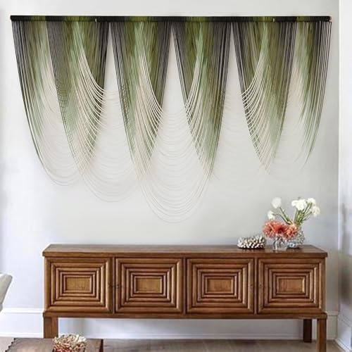 Macrame Wall Hanging Dip-Dyed Large Macrame Wall Decor Yarn Tapestry 57 W x 41 L For Headboard Bedroom Living Room Boho Fiber Home Art