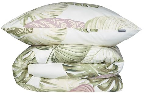 Schiesser Bettwäscheset Bretta | 2-teilig | Floral | Renforcé | 100% Baumwolle | Oeko-Tex Zertifiziert | Reißverschluss | 135x200cm + 80x80cm | Grün