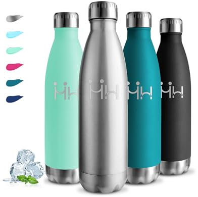 Borraccia- 750 ml- Borraccia Termica, Senza BPA, Borraccie Acciaio Inox, Senza Perdite, Borracce Termiche, Isolato Sottovuoto, Borraccie Metallo, Facile da Trasportare, per Yoga, Fitness, Campeggio