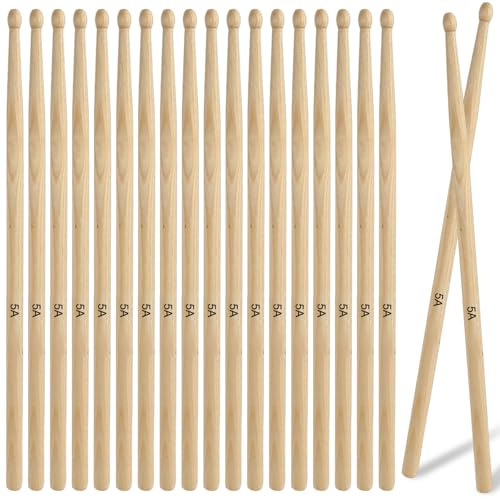 5A 12 pares de baquetas de arce 5A, baquetas clásicas antimoho con forma de cabeza ovalada, para adultos, niños y principiantes, para tambores electrónicos de jazz