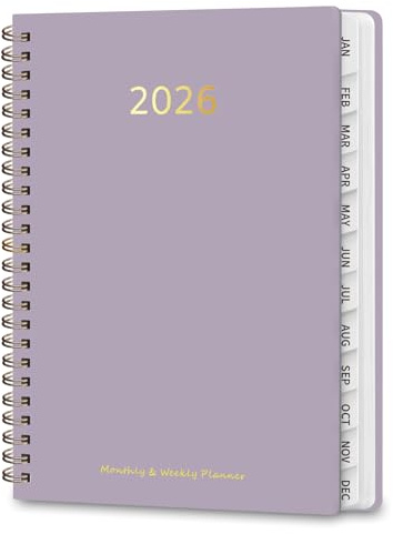2026 Planner, Weekly and Monthly Calendar Planner, January - December 2026 Daily Agenda for Acadecmic Planning, School Office Supplies, Purple