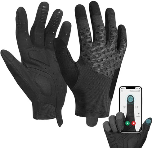 Generisch Guanti da ciclismo per uomini | Guanti antiurto touch screen | Guanti da ciclismo invernali riflettenti con dita intere,Per bici da strada invernali ciclismo equitazione