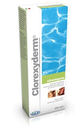 Icf Shampoo Clorexyderm 250 ml - Disinfettante alla clorexidina, per la pulizia e l'igiene di cani e gatti