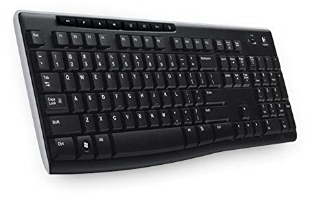 Logitech K270 Kabellose Tastatur, 2.4 GHz Verbindung via Unifying USB-Empfänger, 8 Multimedia- und Schortcut-Tasten, Spritzwassergeschützt, 2-Jahre Batterielaufzeit, QWERTZ Tschechisch Layout, Schwarz