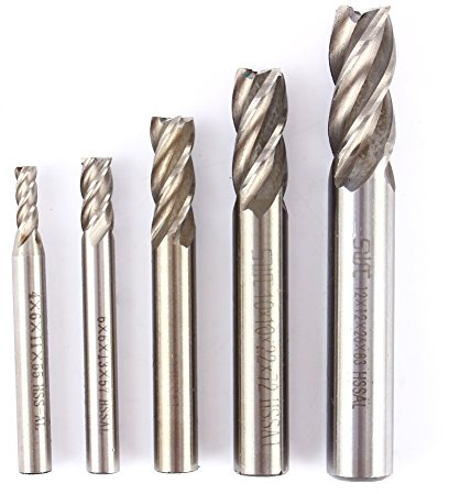 Estink Fresa a 4 Taglienti per CNC, Set di Punte HSS 8mm, Utensile da Taglio per Rame, Alluminio, Acciaio, Ghisa