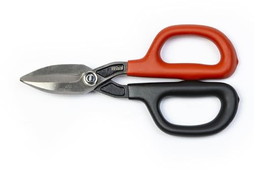 Crescent Wiss 7 Straight Pattern Tinner Snips - Tin Snips for HVAC & Sheet Metal Cutting - With Drop-Forged Steel Blades, Adjustable Pivot Bolt & Durometer Grips - Metal Snips - WDF7S
