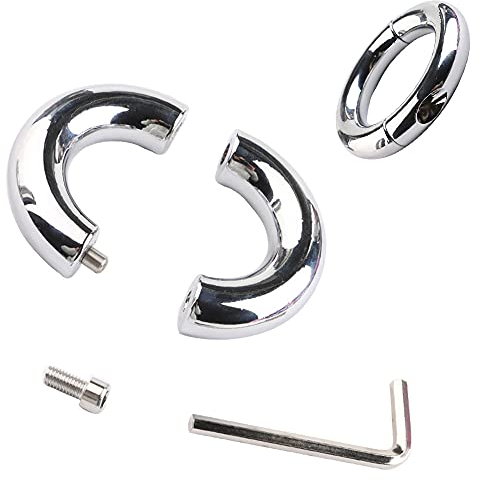 ChicLSQ Edelstahl Penisring für Männer, Metall Cockringe Eichelring Penis Ring Cock Ringe Mannes Schwanz Ring Enhancer Keuschheit Ringe mit Schraubenschlüssel und Schraube, Innen Ø: 40mm
