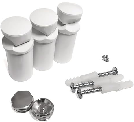 Myhomeware Radiator Accessories,Towel Rail Radiators Universal Brackets Chrome,White,Black, Radiator Valves (White Triple Brackets With Plugs)