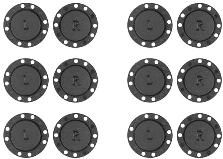 6 Pares de Botones Magnéticos Negros Con Letras - Hebillas Cosidas y Ocultas Para Ropa DIY