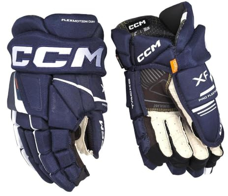 CCM Tacks XF Senior Guantes de hockey sobre hielo (azul marino/blanco, 15 pulgadas)