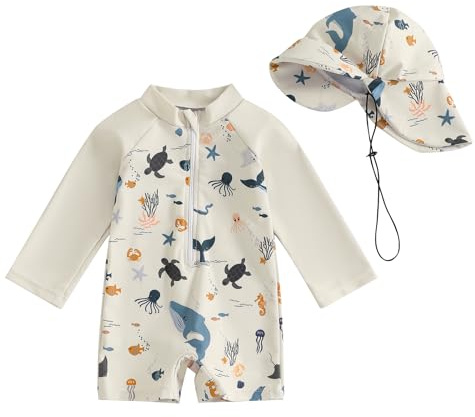 HodJIU - Traje de baño para bebé y niño, protección contra rayos UV, estampado de dinosaurio, manga corta, traje de baño, piscina, playa, surf, 3-6 meses