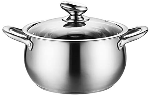 Stainless Steel Casserole Pot with Lid, Mini Soup Pot 20cm - Ideal for Cooking and Serving Soups, Stews, and More