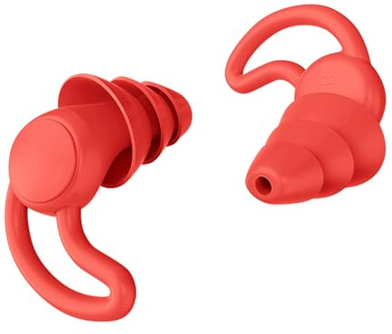 Gizmolet Waterproof Swimming Ear Plugs for Adults, Reusable Swimmer Earplugs, Silicone Ear Plugs for Women Men, Ear Protection for Swimming Surfing Sleeping Water Sports, Individual Package, Red