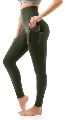 SINOPHANT Sportleggings för kvinnor med fickor, sportleggings | Yogabyxor med hög midja, ogenomskinliga, för yogaport