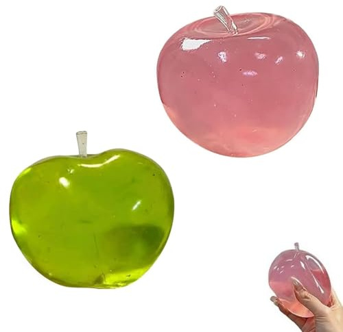 Spressa di mela carina, giocattolo di frutta realistico trasparente di colore, Squishies di sollievo dallo stress morbido, per gli adulti, regali di alleviamento dell'ansia