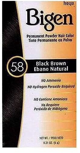 Bigen Permanent Powder Hair Color 58 Black Brown 1 Ea