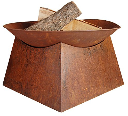Jet-Line® | Feuerschale Rostoptik lackiert| Feuerstelle Pueblo | Rost Optik lackiert| Firebowl Rostbraun | Ø 58 cm x 32 cm hoch | Feuerkorb Feuer | Feuerschale Garten | Event Garten deko | Feuertonne