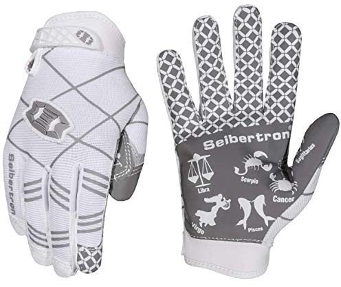 Seibertron Pro 3.0 Elite ultra-stick sport mottagare handske amerikansk fotbollshandskar White Youth XL