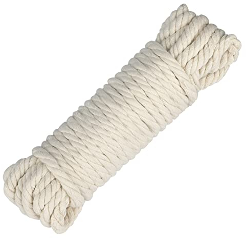 jijAcraft Cuerda Macramé 10mm x 10M Cordón de Algodón Natural para Colgador de Planta Tejer Bohemia Decoración Envolver
