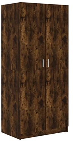 vidaXL Kleiderschrank Garderobenschrank Schrank Hochschrank Schlafzimmerschrank Aufbewahrungsschrank Räuchereiche 80x52x180cm Holzwerkstoff