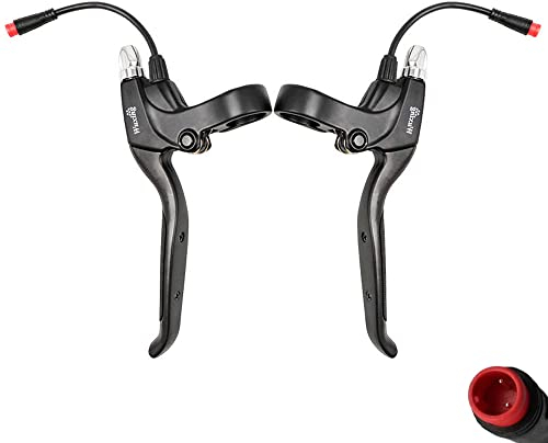 VOLOHAS 1 Paar Bremshebel für KUGOO M4/M4 Pro Elektroroller, Bremsgriff aus Aluminiumlegierung, mit wasserdichtem Anschluss, 2-polig, Zubehör Ersatzteil