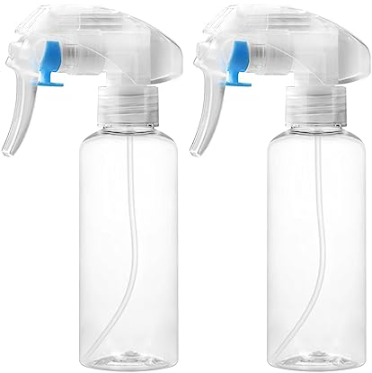 Desenda 2pcs Empty Plant Mister Spray Bottles Leak-proof 120ml Reusable Small Water Spray Bottle for Plant Refillable Ultra Fine Mist Spray Bottle with Top Pump Trigger for Cool Mister (Clear)