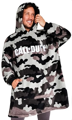 Call of Duty Sudadera Oversize Hombre y Adolescente con Capucha, Camuflaje Poncho Manta con Mangas, Regalo para Hombres (Caqui Camo)