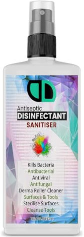 Antiseptic Disinfectant for First Aid, Wounds, Cuts, Sanitises & Cleanses Surfaces, Kills 99.9% Bacteria & Germs, for Derma Roller, Protect Against Nail Fungus, 100ML SPRAY