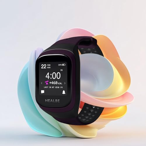 HEALBE GoBe3 - Wearable Health, Fitness and Activity Tracker with Automatic Tracking of Calorie Intake and Burning, Water Balance, Heart Rate, Sleep, neuroactivity, and Stress, with Free app, Purple