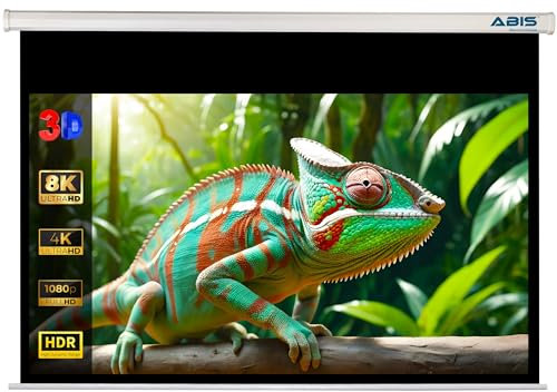 120 Diagonal Manual Pull Down Projector Screen, 2.82m Wide | 16:9 Ultra HD Aspect Ratio | Supports 2K to 8K | Matte White | Ideal for Home Cinema, Office, School