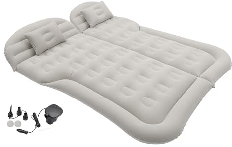A ABSOPRO Car Air Mattress Camping Bed with Pillows for Car Travel Gray