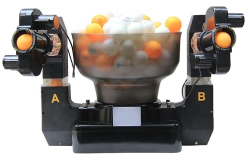 XNZJHPP Tischtennis-Roboter, Tischtennis-Maschinentrainer, mit Fernbedienung, Einzel-/Doppel-Servierkopf-Entriegelung, höhenverstellbar