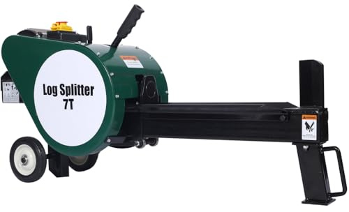 Elountik Portable 7-Ton Electric Log Splitter with Double Flywheel – 2HP, 16A Horizontal Firewood Splitting Machine
