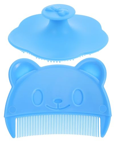 VICASKY Laveur de cuir chevelu pour bébé avec brosse à écorce de lait et peigne à lait pour nettoyer en douceur le bonnet de berceau, massage du cuir chevelu et soin des cheveux pour nouveau-né