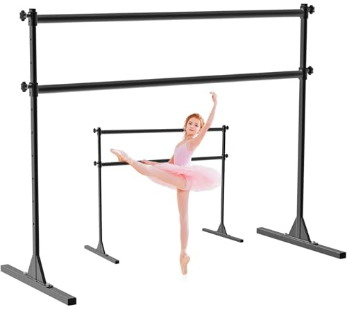 SELEWARE Barra da Balletto Regolabile in Altezza da 1,5 m, autoportante, Resistente, con Barra di Supporto per Esercizi di trazione, Struttura Robusta e Antiscivolo, Supporta 158,8 kg