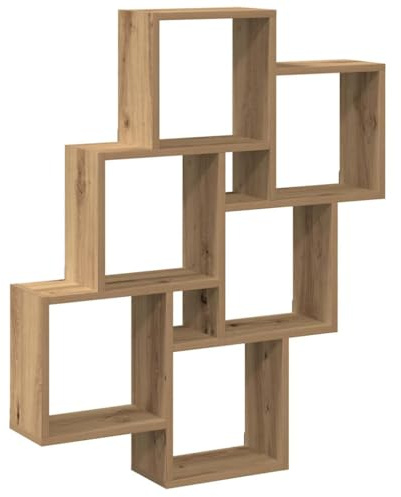 vidaXL Wall Cube Shelf Artisan Oak 78x15x93 cm Engineered Wood