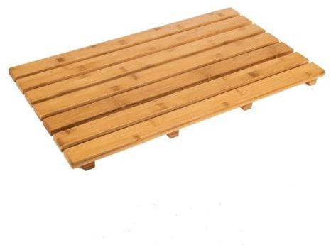 HubewaGlobal Natural Bamboo Wooden Bath Mat Duckboard
