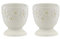 Price & Kensington Daisy Set of 2 Egg Cups | Ceramic Egg Holders with Embossed Daisy Design | Hand-Painted Yellow Centre | Dishwasher & Microwave Safe