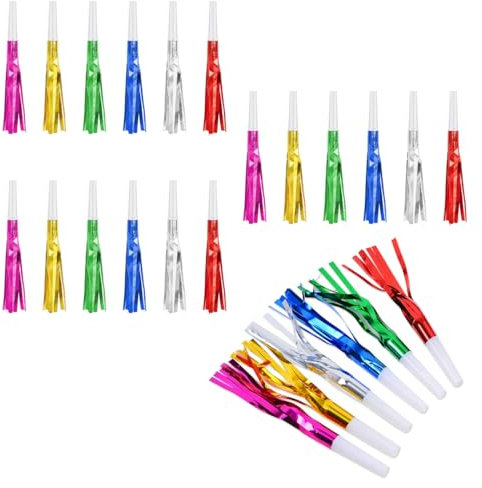 OHREN 24 Stück Party Krachmacher Partytröten Luftrüssel Musikalische Blowouts Geburtstagsfeier Pfeifen Partyzubehör Tröte für Geburtstag, Sportveranstaltungen, Neujahr, Weihnachten