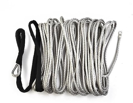 15m 7700 libbre cavo di traino for fune sintetica ad alta resistenza cavo di traino con guaina grigia corda di manutenzione for fuoristrada ATV UTV